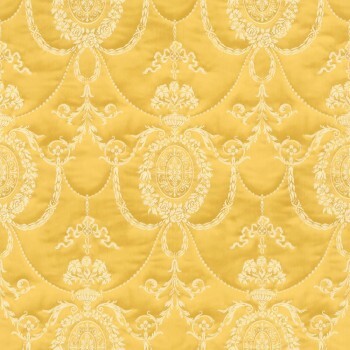 yellow vinyl wallpaper ornament texture Trianon 13 Rasch 570847