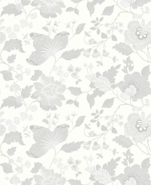 gray wallpaper leaf pattern Italian Style Essener 24844