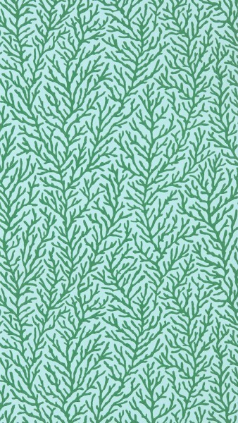 Fanned Coral Branches Green Wallpaper Sanderson Harlequin - Color 1 HTEW112769