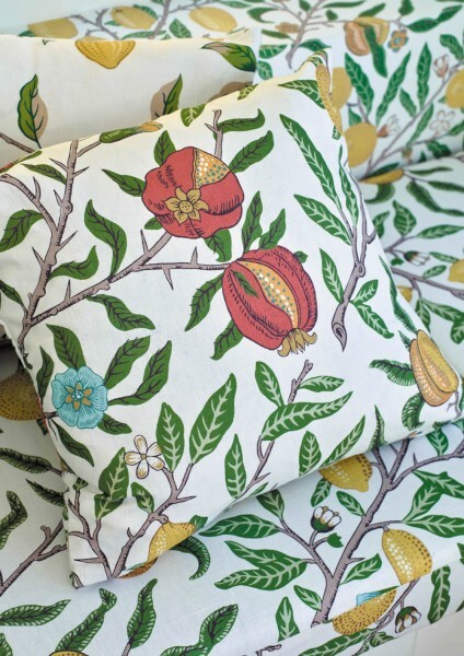 Furnishing fabric pomegranates on branches beige MSIM226907
