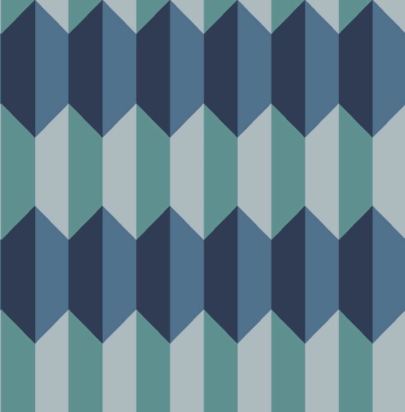 Classic graphic blue and turquoise wallpaper Charleston Rasch Textil 031802