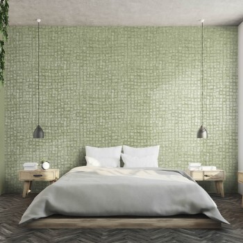 Sage green non-woven wallpaper pattern in stone optics Urban Classics Hohenberger 64864-HTM