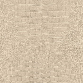 non-woven wallpaper crocodile leather pattern beige 751345