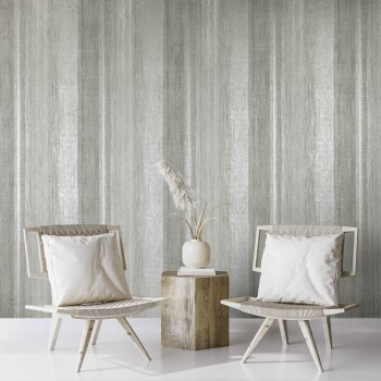 Gray non-woven wallpaper interwoven floral pattern Precious Hohenberger 65192-HTM