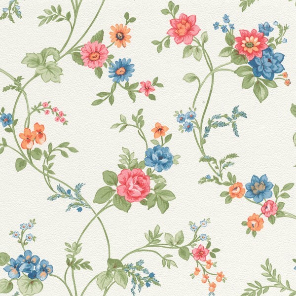 floral pattern non-woven wallpaper white Petite Fleur 5 Rasch Textil 288321