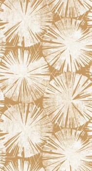 Large graphic flowers ocher wallpaper Casadeco - Ginkgo Texdecor GINK86222424