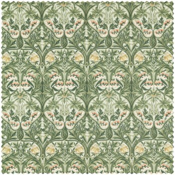 Decoration fabric flowers and leaves green MEWF227036