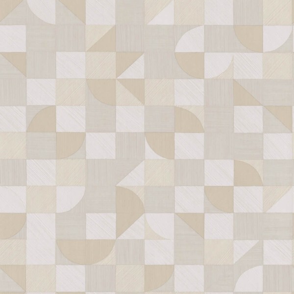 graphic shapes vinyl wallpaper cream and gold Materika Rasch Textil 229911