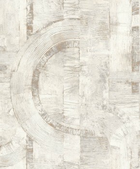 semicircles and stripes beige non-woven wallpaper Composition Rasch 554748