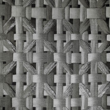 Shiny metallic braided pattern non-woven wallpaper black Pepper Hohenberger 65340-HTM