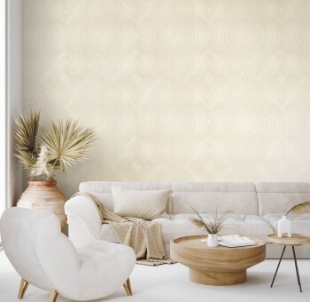 Wavy lines beige non-woven wallpaper Slow Living Hohenberger 30033-HTM